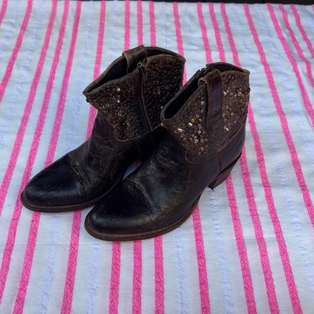 Studded Brown Ankle Boots